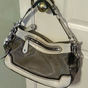 RARE COACH LIMITED EDITION MADISON SPECTATOR CREAM/TAUPE HOBO with Cover